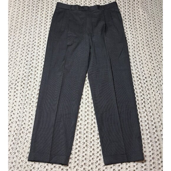 Zanella Bennet Men Gray Pure Virgin Wool Dress Pants Made in Italy Slacks 35x30 - Picture 1 of 11